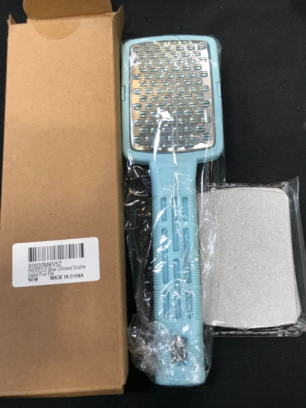 Photo 2 of  Colossal Double-Sided Foot File, Callus Remover for Feet. Made of High-Quality Stainless Steel Foot Scrubber , 10pcs Spare Abrasive Papers.
