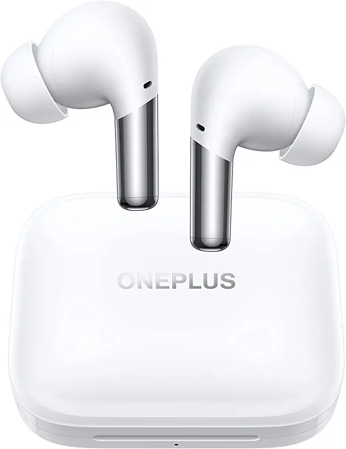 Photo 1 of OnePlus Buds Pro True Wireless Earbuds White, Smart Active Noise Cancelling, Wireless Charging Case Included, , Dual Connection, 38 Hour Playtime, Fast Charging, Water Resistant, Glossy White
