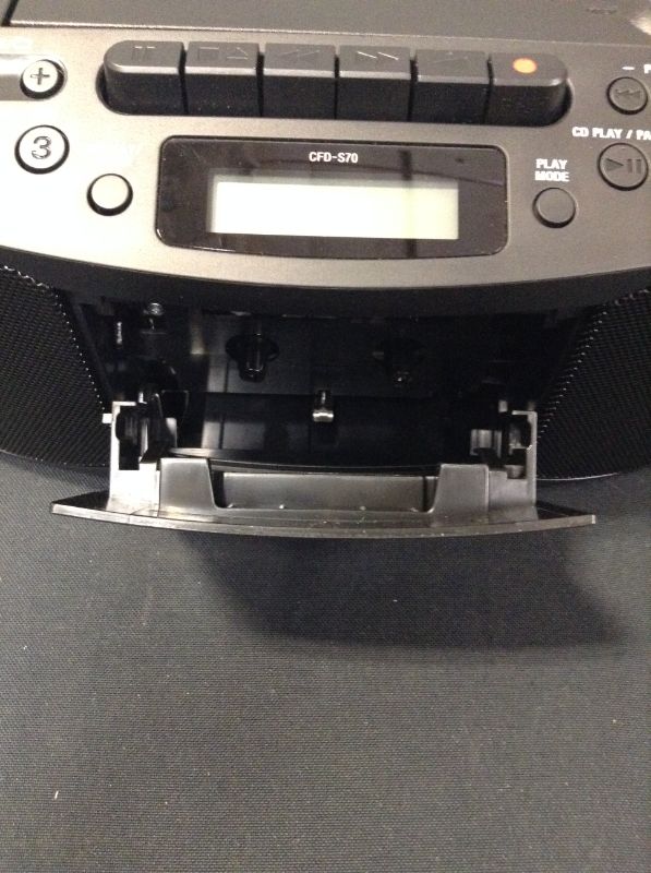 Photo 1 of Sony Stereo CD/Cassette Boombox Home Audio Radio, Black (CFDS70BLK), 13.7 x 6.1 x 9 inches
