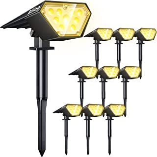 Photo 1 of Biling Solar Spot Lights Outdoor, 2-in-1 Solar Landscape Lights 12 LED Bulbs Solar Powered Lights IP67 Waterproof Adjustable Wall Light for Patio Pathway Yard Garden Driveway - Warm White(10 Pack)
