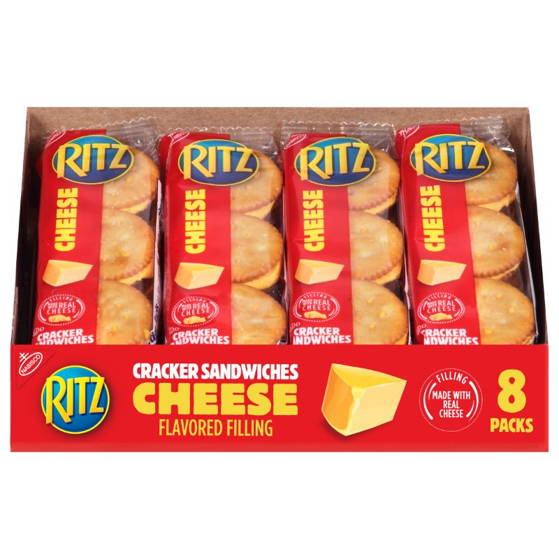 Photo 1 of 2 Ritz Cheese Cracker Sandwiches,2  Peanut Butter 8 bags - 8 Oz 
2 boxes of each EXP nov 16 2022
