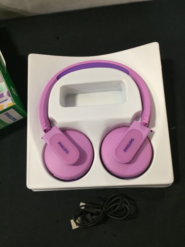 Photo 2 of Philips 4000 Series Pink on-Ear Wireless Kids Headphones
