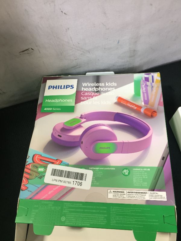 Photo 5 of Philips 4000 Series Pink on-Ear Wireless Kids Headphones

