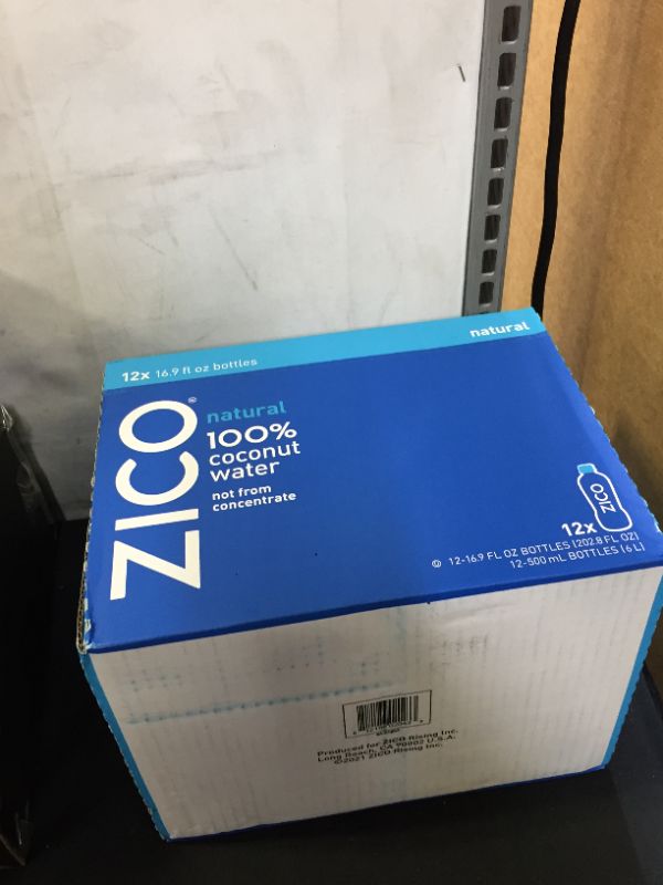 Photo 2 of Zico 100% Coconut Water Drink - 12 Pack, Natural Flavored - No Sugar Added, Gluten-Free - 500ml / 16.9 Fl Oz - Supports Hydration with Five Naturally Occurring Electrolytes - Not from Concentrate
exp aug 18 2022 (factory sealed)