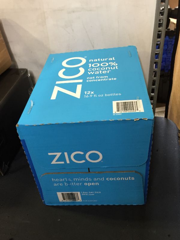 Photo 4 of Zico 100% Coconut Water Drink - 12 Pack, Natural Flavored - No Sugar Added, Gluten-Free - 500ml / 16.9 Fl Oz - Supports Hydration with Five Naturally Occurring Electrolytes - Not from Concentrate
exp aug 18 2022 (factory sealed)
