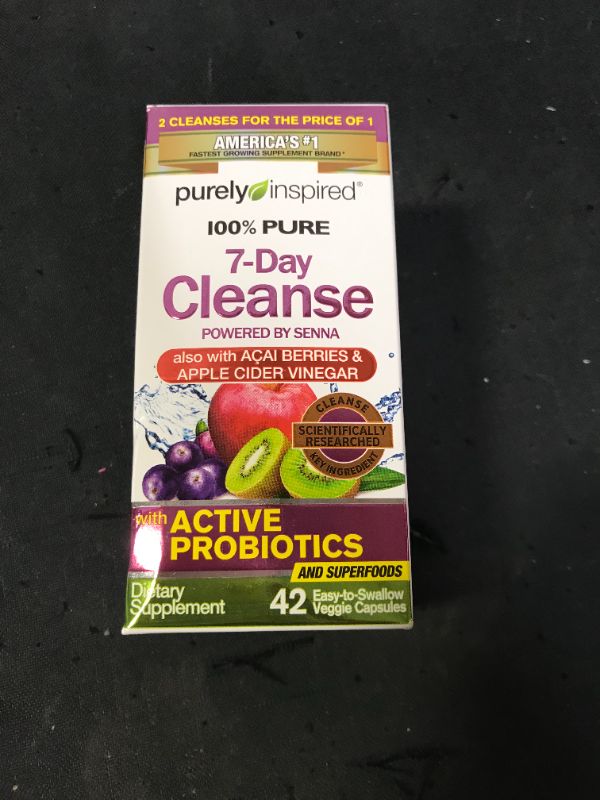 Photo 1 of Purely Inspired Organic 7 Day Cleanse, Unique Senna Leaf Extract Formula with Antioxidant (Vitamin C), Superfruits, Probiotic & Digestive Enzymes, 42 Count --- EXP 12/2024
