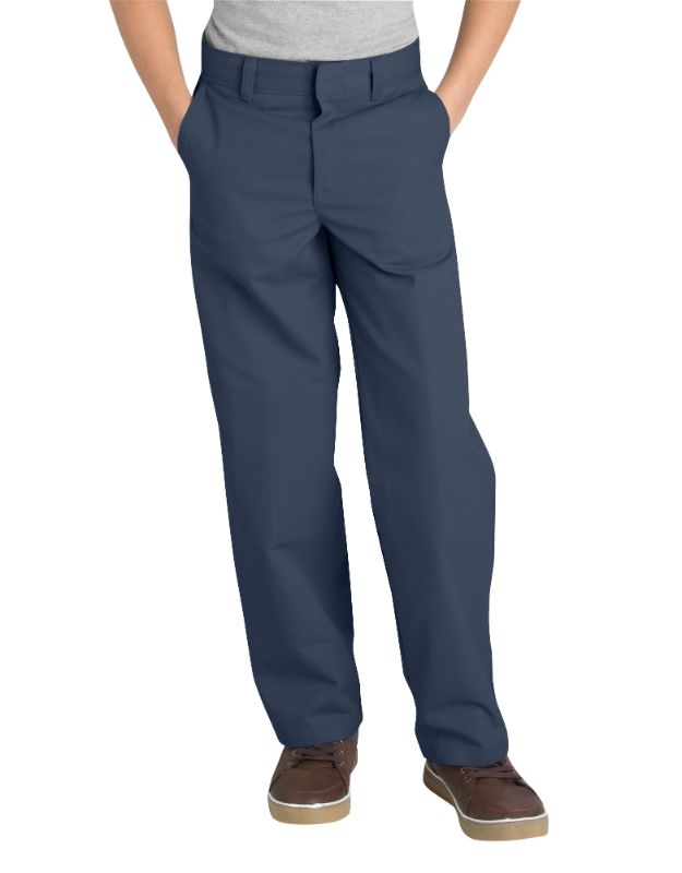 Photo 1 of Boys 4-20 Dickies Classic Fit Straight Leg Flat Front Pants in Regular & Husky, Boy's, Size: 8 HUSKY, Blue
