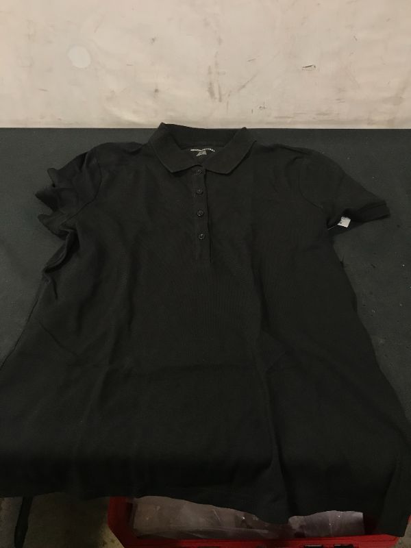 Photo 1 of Amazon Essentials Women's Short-Sleeve Polo, Black, S
