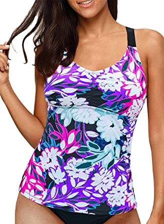 Photo 1 of Aleumdr Womens Printed Strappy Racerback Tankini Swim Top No Bottom --- MEDIUM 