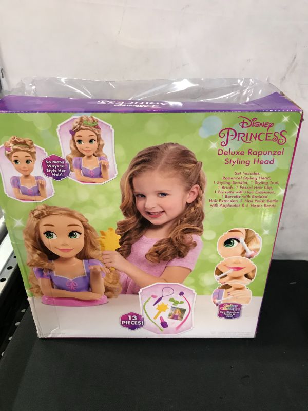 Photo 1 of Disney Princess Deluxe Rapunzel Styling Head, 13-pieces, Preschool Ages 3 up by Just Play ---- PACKAGING DAMAGED 