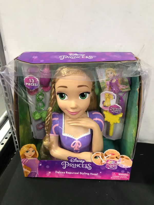 Photo 3 of Disney Princess Deluxe Rapunzel Styling Head, 13-pieces, Preschool Ages 3 up by Just Play ---- PACKAGING DAMAGED 