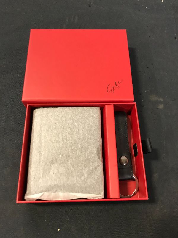 Photo 1 of Genuine Leather Bifold Wallets for Men and Women RFID Safe Secure Black or Red Gift Box with Matching Keyring the Original Szofie Wallet
