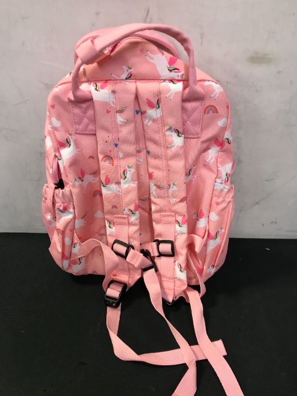 Photo 3 of Cute Toddler Preschool Backpack Dinosaur Unicorn School Book Bag for Girls, Boys, Kids, Kindergarten Nursery Travel Bag with Chest Strap(Pink Unicorn)
