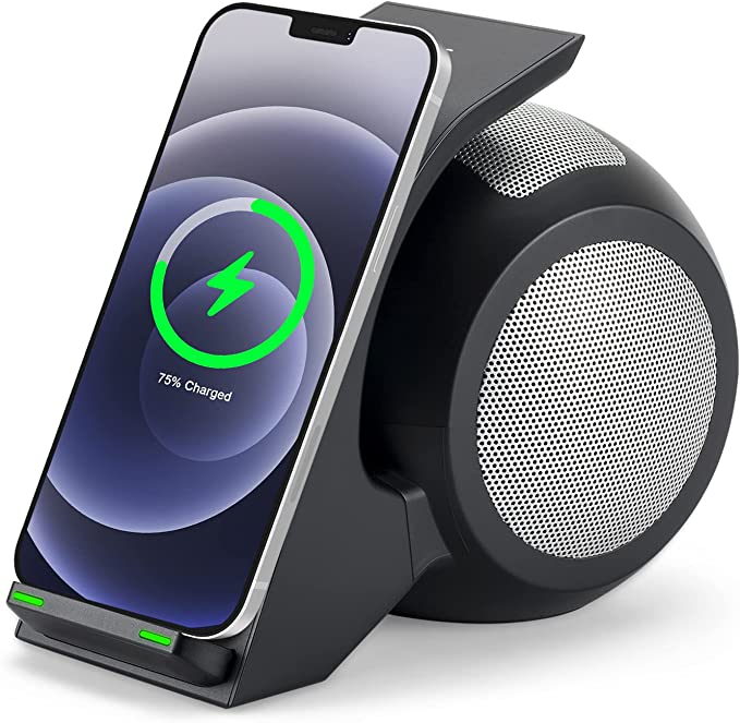 Photo 1 of Fast Wireless Charger with Bluetooth Speaker,CENSHI Wireless Charging Stand for iPhone13 12 11 Mini Pro Max XR XS 8 Samsung Galaxy Z Flip3 Fold3 S21 S20 S10 S9 Note 20 10 9 and More ---- TESTED, FULLY FUNCTIONAL 
