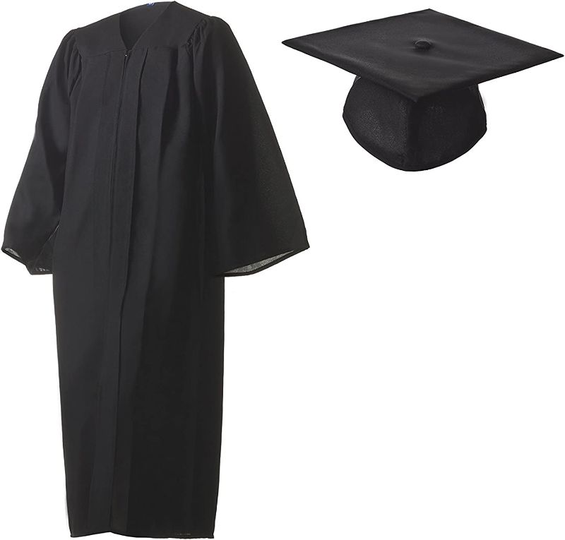 Photo 1 of Graduation Cap and Gown Set Matte Black --- 57" PLUS 