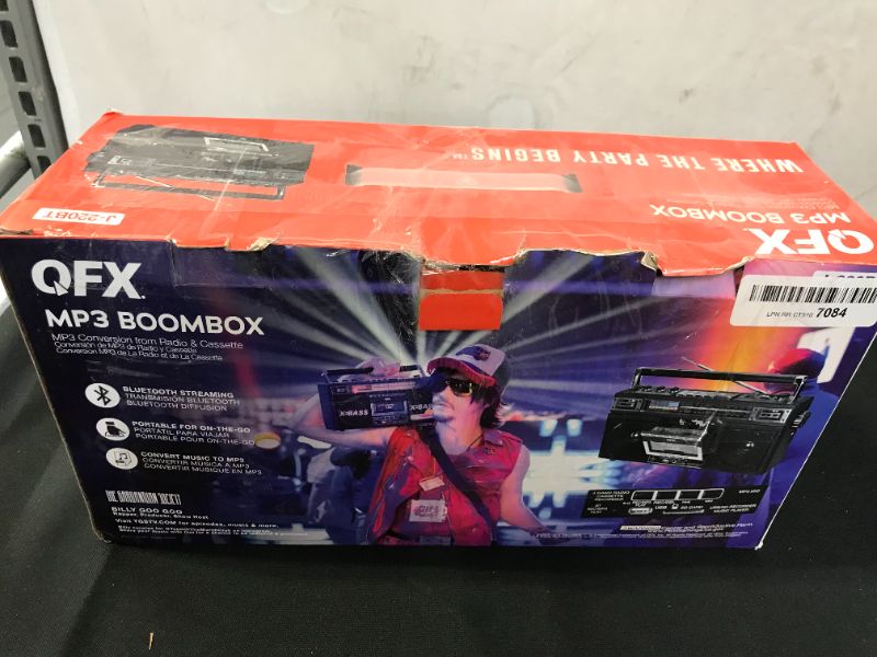 Photo 3 of QFX J-220BT ReRun X Cassette Player/Recorder Boombox 4-Band (AM, FM, SW1, SW2) Bluetooth Portable Recording Boombox with Dual 3” Speakers, Built-in Microphone, 3-Band Equalizer
