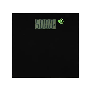 Photo 1 of 500lb Extra Wide, Glass Digital Scale, Talking Bathroom Scale Visual & Voice Display Scale - 500 Pounds Max Weight - Wide Width Tamper Glass-Large LCD Display-Tap Auto On & Off Modern
