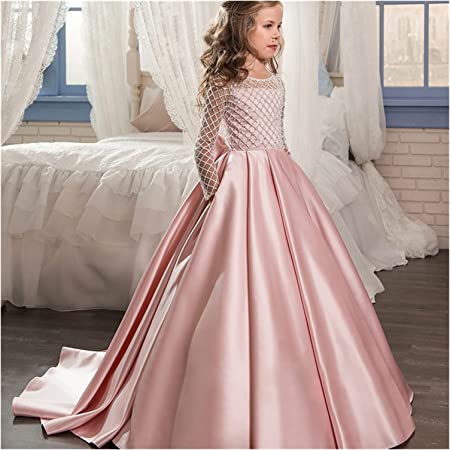 Photo 1 of ZZYLHS Flower Girls Dresses for Wedding Pageant Dress First Holy Communion Dresses for Little Baby Party Prom Dress (Color : White, US Child Size : Child-12/13)
