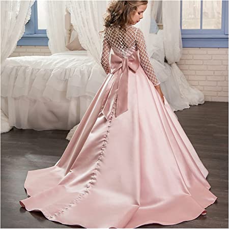 Photo 2 of ZZYLHS Flower Girls Dresses for Wedding Pageant Dress First Holy Communion Dresses for Little Baby Party Prom Dress (Color : White, US Child Size : Child-12/13)
