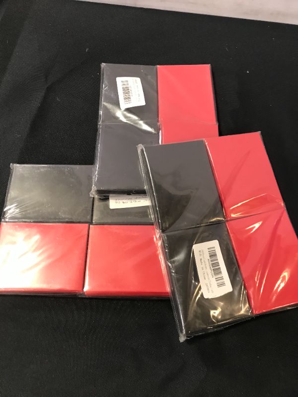 Photo 2 of 200 Count Penny Sleeves for Trading Cards, Soft Clear Red and Black Protectors Sleeves for Baseball Card MTG Pokemon TCG Yugioh Sports Cards Kpop Photocards --- 3 PACK 
