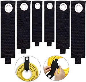Photo 1 of 6 PCS Extension Cord Holder, Extension Cord Strap, Cable Organizer Straps for Cords Hoses, Heavy Duty Cord Wrap Keeper with Grommet for Hanging, Suitable (6 PCS Extension Cord Strap(2L+2M+2S))
