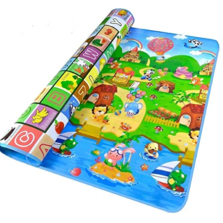 Photo 1 of Baby-Play-Mat Kid Toddler Play Crawl Mat Fruits Alphabets Pattern Reversible Carpet Playmat Foam Blanket Rug Infants Toddler and Kids for in or Out Doors
