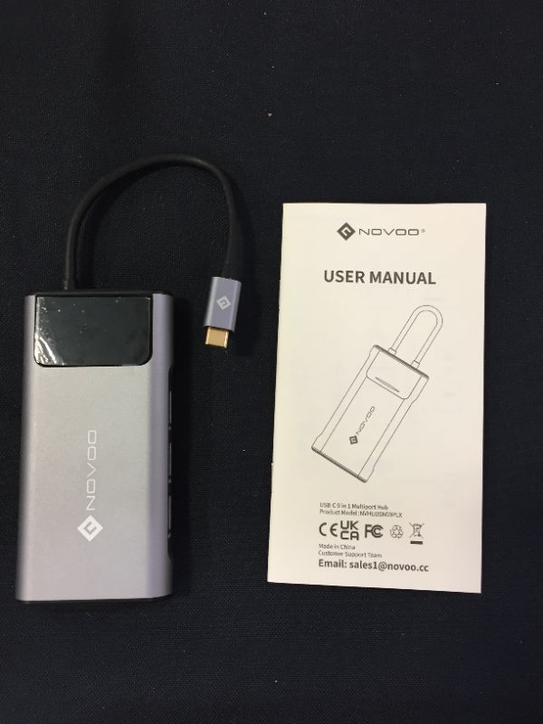 Photo 1 of NOVOO USB-C Hub 9 in 1 USB C Docking Station Dual Monitor Ethernet 4K HDMI Multiport Adapter 100W USB C Dongle 3 USB 3.0