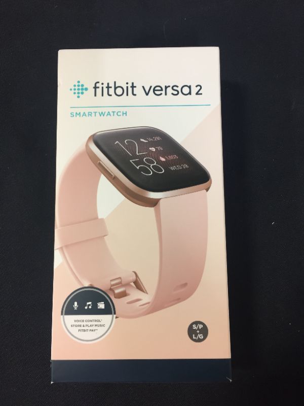 Photo 5 of Fitbit Versa 2 Health and Fitness Smartwatch with Heart Rate, Music, Alexa Built-In, Sleep and Swim Tracking, Petal/Copper Rose, One Size (S and L Bands Included)
