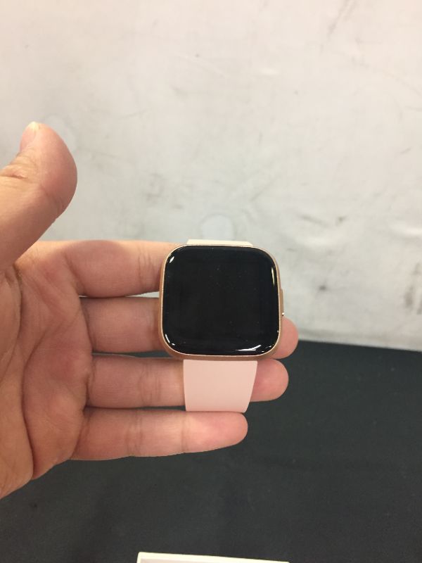 Photo 3 of Fitbit Versa 2 Health and Fitness Smartwatch with Heart Rate, Music, Alexa Built-In, Sleep and Swim Tracking, Petal/Copper Rose, One Size (S and L Bands Included)
