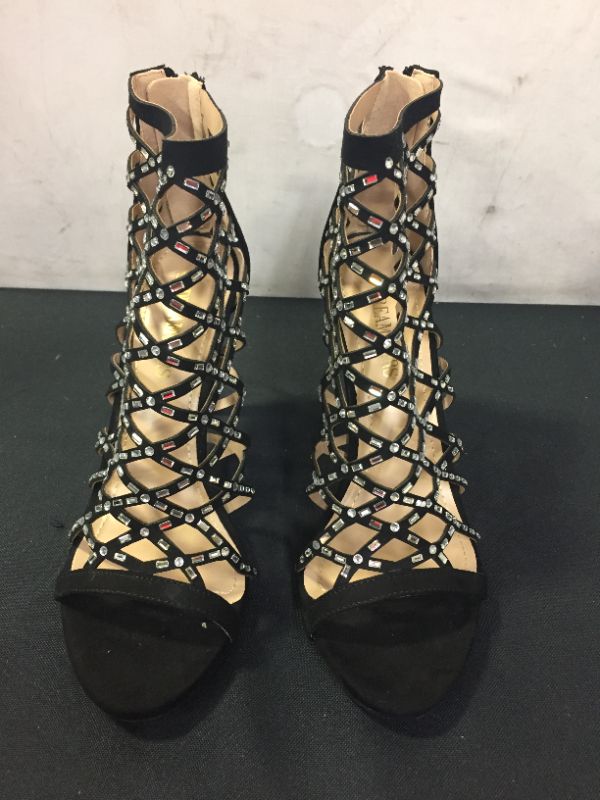 Photo 1 of DREAM PAIRS Women's Rhinestone Ankle Strap Open Toe Stiletto Heel Sandals Cutout Dress Pump Shoes
