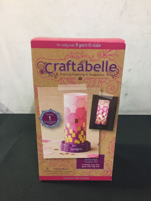 Photo 2 of Craftabelle – Ombre Fade Creation Kit – Lampshade Decorating Kit – 323pc LED Lamp Set with Fabric & Accessories – DIY Arts & Crafts for Kids Aged 8 Years +
