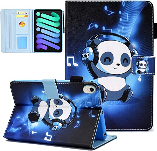 Photo 1 of KEROM Case (10inch, 2021), PU Leather Protective Smart Cover Stand Case with Auto Sleep/Wake & Elastic Pen Loop Holder & Card Slots Music Panda
