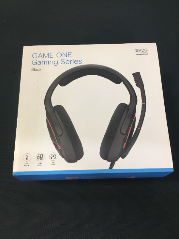 Photo 4 of EPOS I Sennheiser GAME ONE Gaming Headset, Open Acoustic, Noise-canceling mic, Flip-To-Mute, XXL plush velvet ear pads, compatible with PC, Mac, Xbox One, PS4, Nintendo Switch, and Smartphone - Black.
