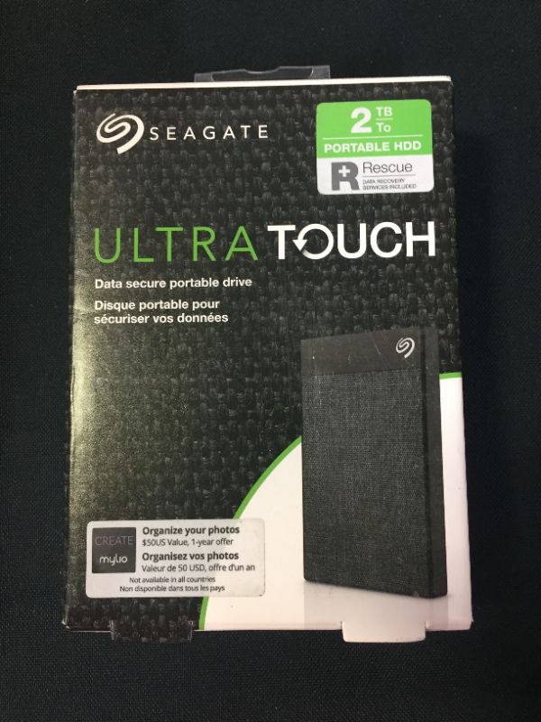 Photo 2 of Seagate Ultra Touch HDD 2TB External Hard Drive – Black USB-C USB 3.0, 1yr Mylio Create, 4 month Adobe Creative Cloud Photography plan and Rescue Services (STHH2000400)
