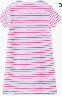 Photo 1 of REMEYAN Girls Cotton Summer Short Sleeve Casual Cartoon Appliques Striped Jersey Skirt Dresses
size 7 years 