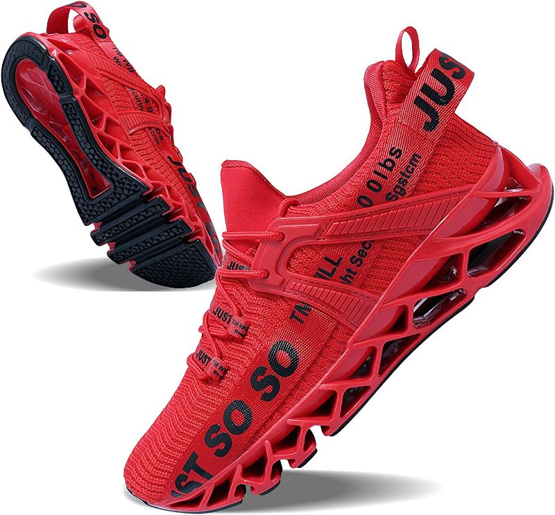 Photo 1 of DOOK Mens Fashion Sneakers Athletic Running Shoes Blade Type Walking Non Slip Tennis Gym Sport Shoes (Size:US 10/EU 43,Color:Red)
SIZE 42