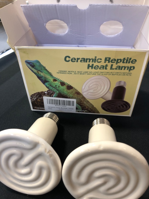 Photo 2 of 2-Pack Ceramic Heat Emitter Reptile Heat Lamp Bulb No Light Emitting Brooder Coop Heater for Amphibian Pet & Incubating Chicken   PACKAGING MAY VARY. BEIGE