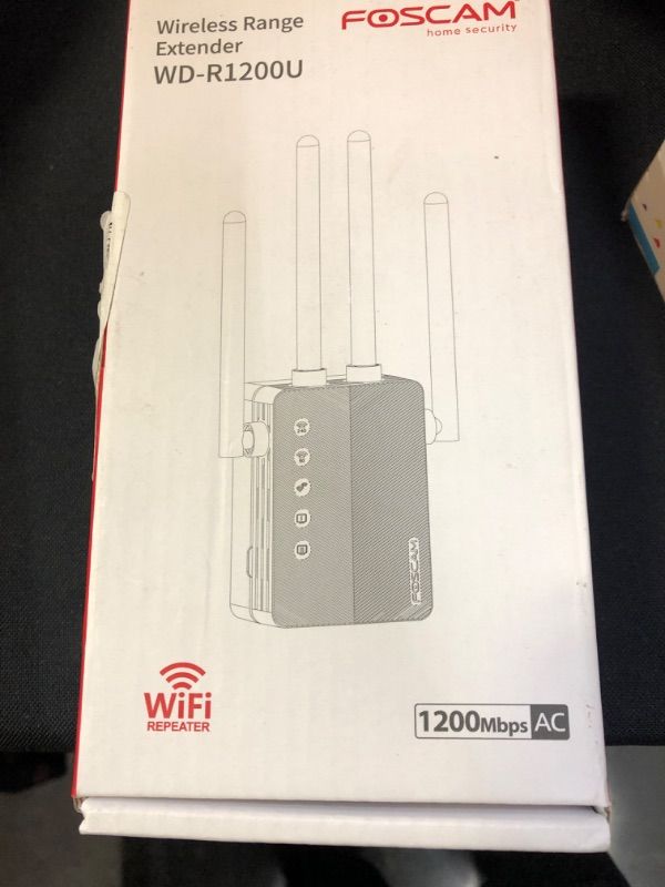 Photo 1 of WiFi Range Extender 1200Mbps Signal Booster Repeater, Foscam 2.4G & 5GHz Dual Band Wireless Amplifier with Intelligent Signal Indicator, One Button Setup with Ethernet Port