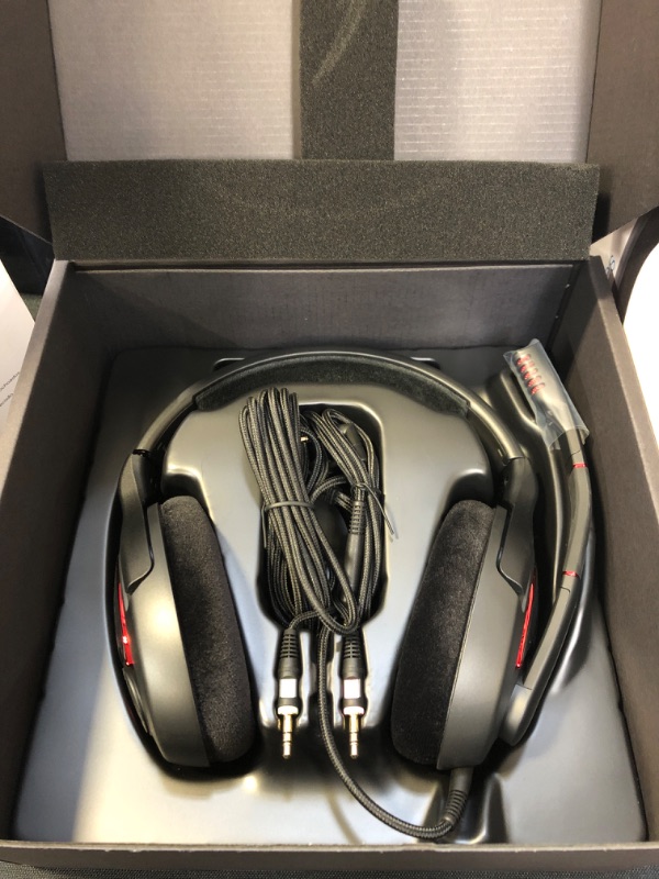 Photo 2 of Sennheiser GAME ONE Gaming Headset, Open Acoustic, Noise-canceling mic, Flip-To-Mute, XXL plush velvet ear pads, compatible with PC, Mac, Xbox One, PS4, Nintendo Switch, and Smartphone - Black.