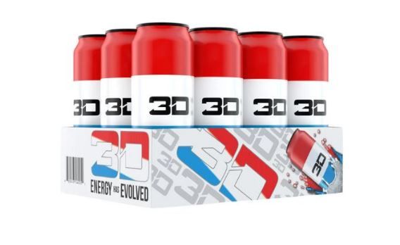 Photo 1 of 3D Energy Drink / Red, White & Blue (12 Pack) BB 09.16.2022