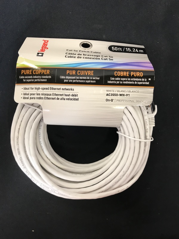 Photo 1 of Legrand-On-Q 50 Ft Cat 5e Patch Cable, White