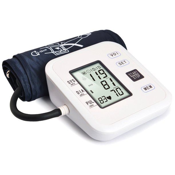 Photo 1 of Upper Arm Style Automatic Electronic Blood Pressure Monitor with Large LCD Display Digital Intelligent Blood Pressure Meter Measurement Tool
