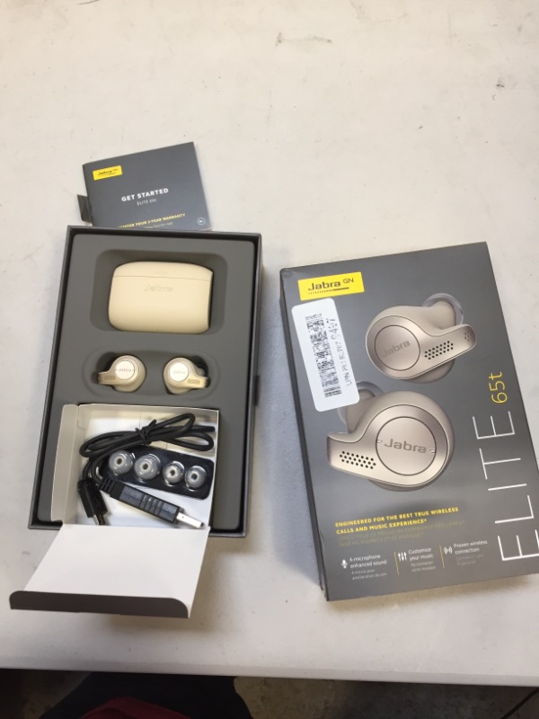 Photo 2 of Jabra Elite 65T Wireless Bluetooth Earbuds with Elexa(Gold Beige)