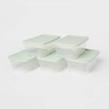 Photo 1 of 5pk 6qt Clear Storage Boxes Green - Room Essentials™. Moderate Use, No Box Packaging, Minor Scratches an Scuffs. 