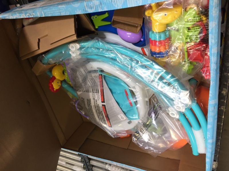 Photo 3 of Fisher-Price Animal Activity Jumperoo, Blue, One Size ,Box Packaging Damaged, Moderate Use, Minor Scratches and Scuffs on item. Missing Some Parts. 
