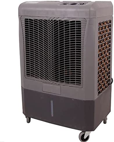 Photo 1 of Hessaire MC37M Evaporative Cooler, 3,100 CFM, Gray,No Box Packaging, Moderate Use, Scratches and Scuffs on item. Plastic Casing Opening Up Near Bottom as Shown in Pictures. Turn on and Blows Airs, Hardware Underneath Item
