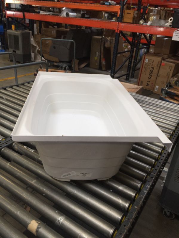 Photo 8 of 24" x 36" RH Drain Tub - White, No Box Packaging, Moderate Use, Scratches and Scuffs on item. 
