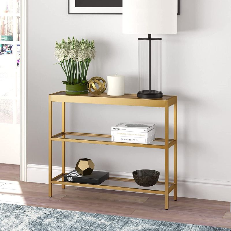 Photo 1 of Alexis 36'' Wide Rectangular Console Table in Brass