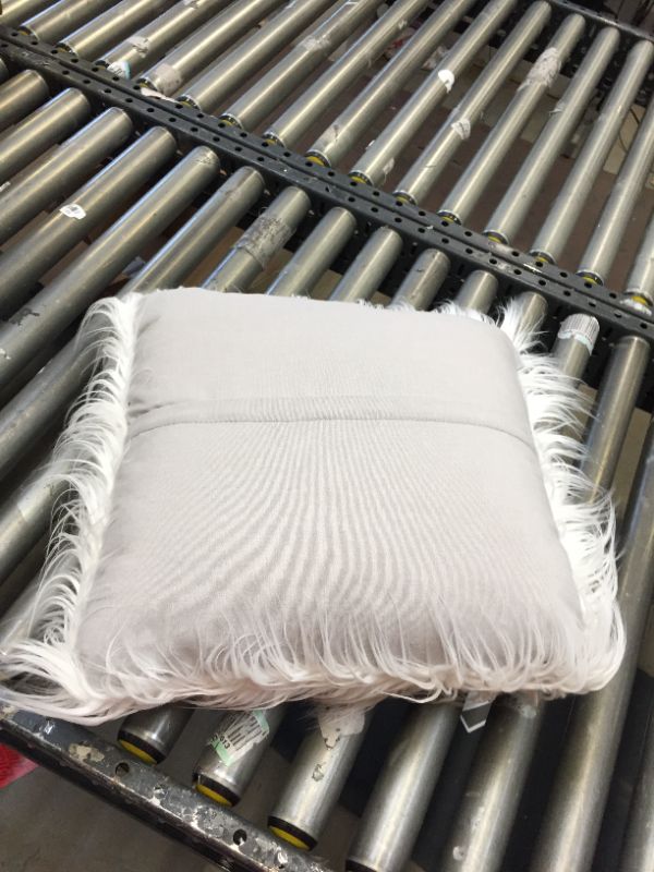 Photo 2 of 17"x17" White Fluffy Square Pillow. Minor Use
