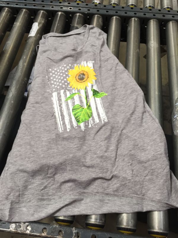 Photo 1 of Gray SunFlower Tank Top, Womens Size Small.  Minor Use